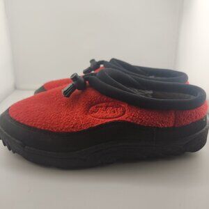 Vintage JiBS Red Fleece Clogs – Toggle, Size 39